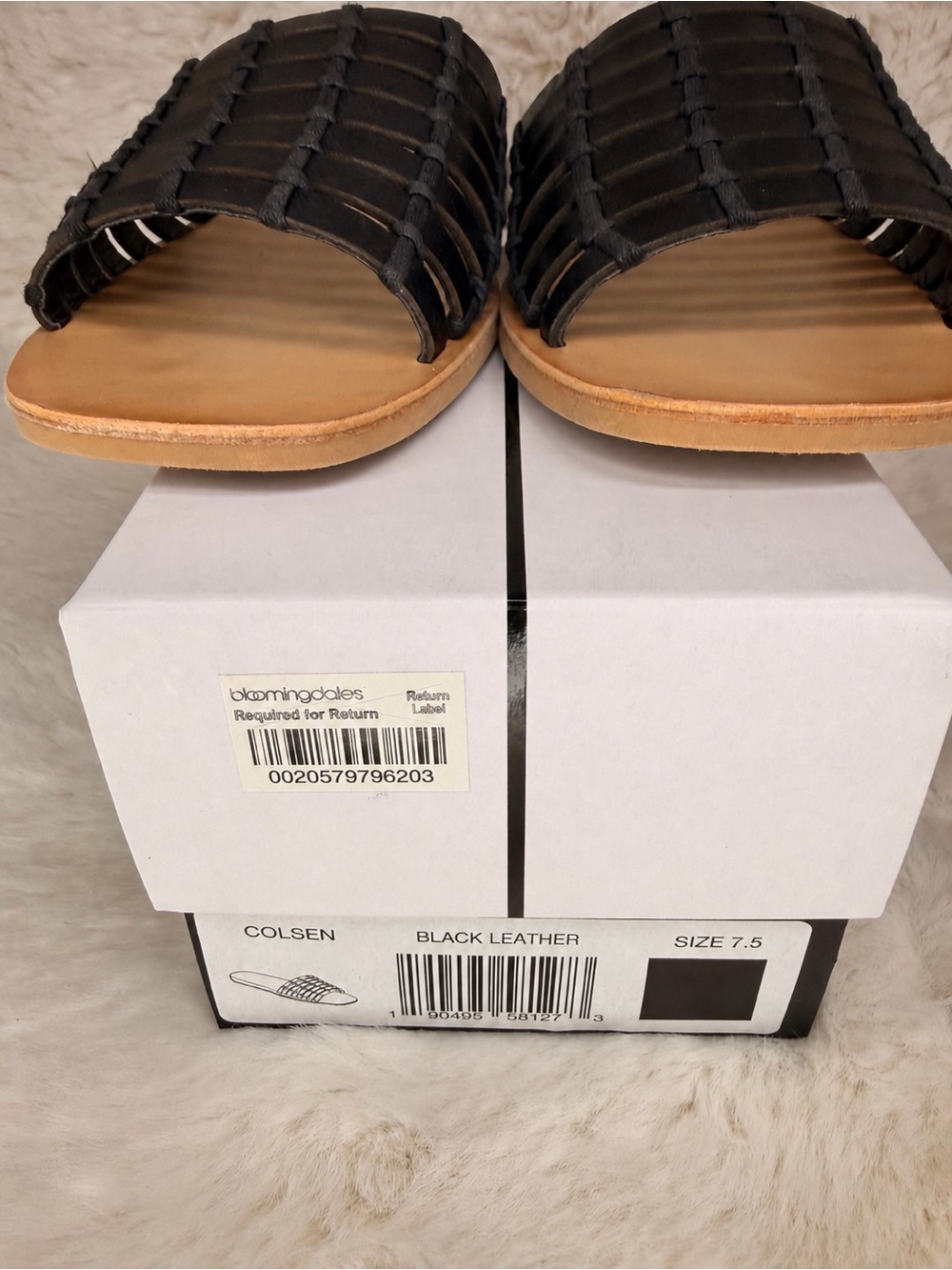 Dolce Vita Colsen Black Leather Slide Sandals Women’s Size 7.5 NIB - Picture 5 of 7